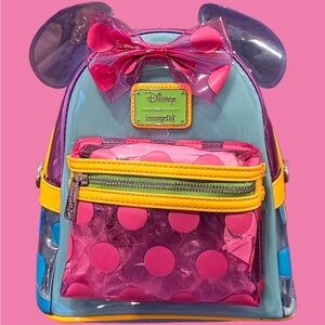 Disney Loungefly Backpack with Pink and Blue Polka Dots
